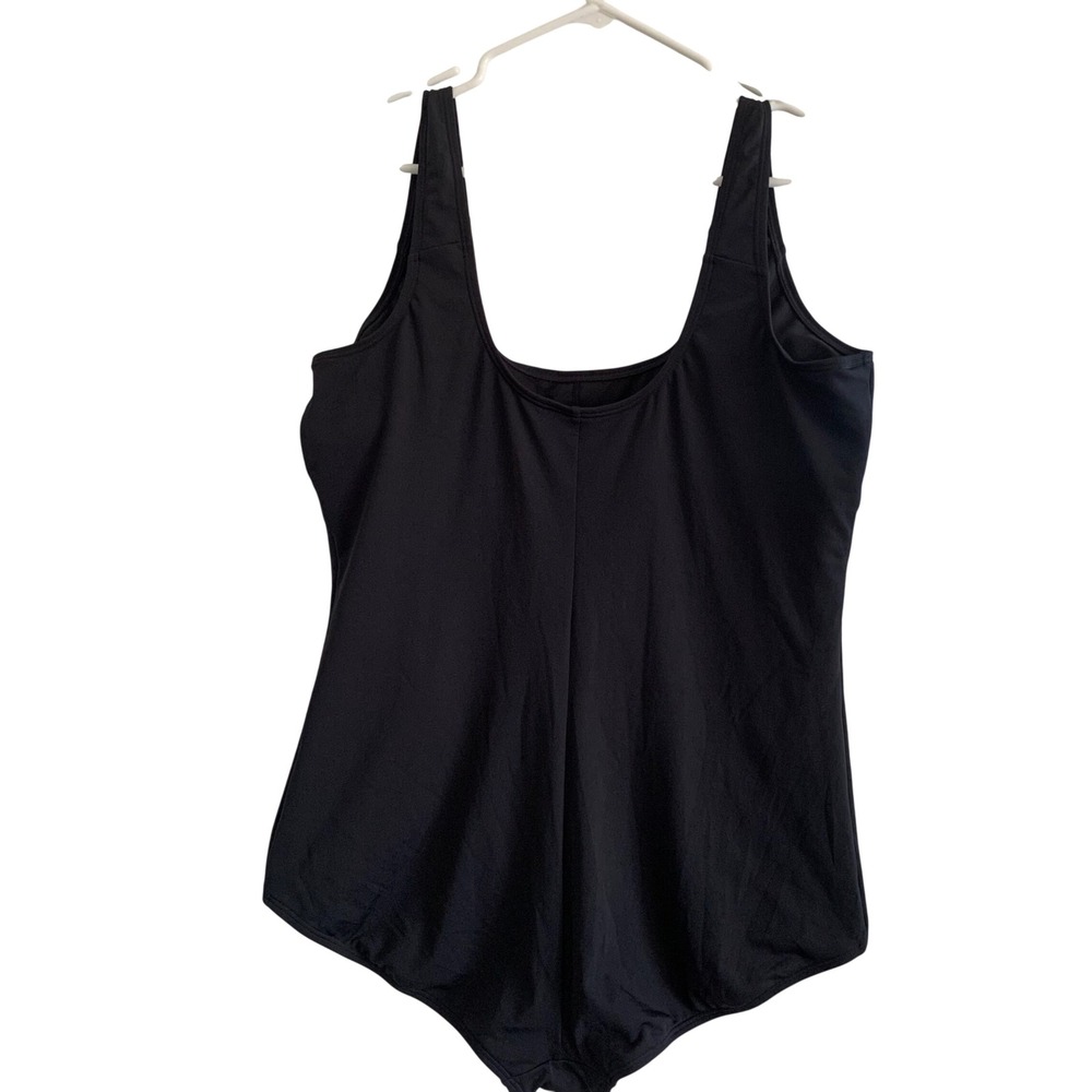 Sporti HydroLast Chlorine Resistant Scoop Back One Piece Swimsuit Black 16 NEW - Picture 2 of 8